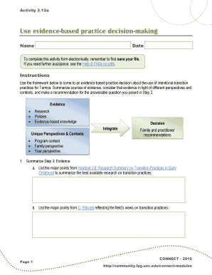 Evidence-Based Practice Decision Form