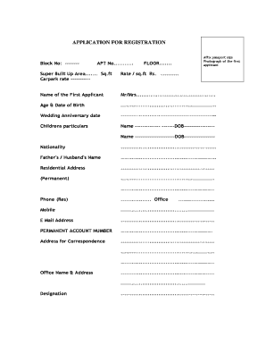 Application for Registration
