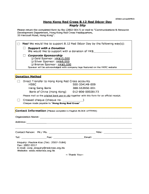 Hong Kong Red Cross Donation Form