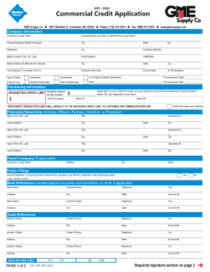 Commercial Credit Application