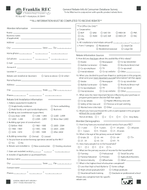 Franklin REC General Rebate Form