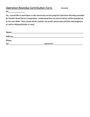 Operation Roundup Contribution Form