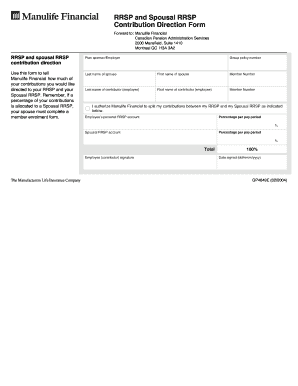 RRSP and Spousal RRSP Contribution Direction Form