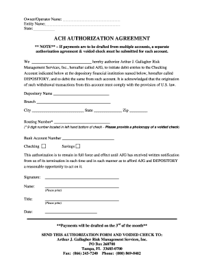 ACH Authorization Agreement