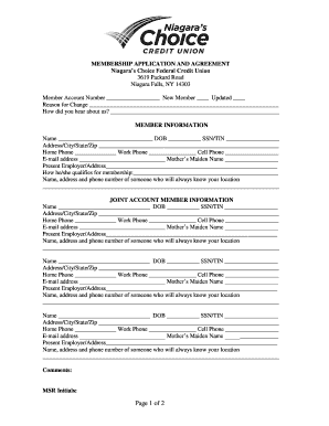 Membership Application and Agreement