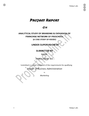 Project Report on Preschool Franchise Branding