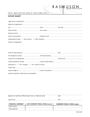 Tier 1 and Tier 2 Grant Application