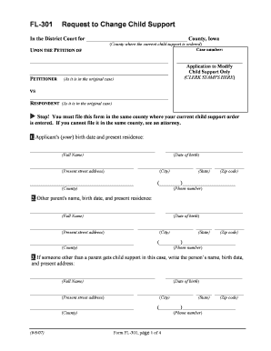 Iowa Child Support Modification Form