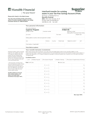 Manulife TFSA Interfund Transfer Form