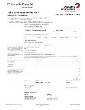 Manulife RRSP Lump Sum Contribution Form