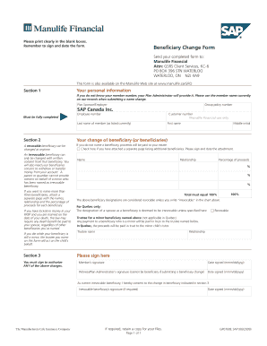 Beneficiary Change Form