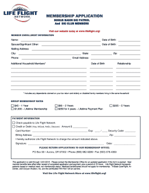 Life Flight Network Membership Application