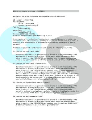 Carta de crédito stand-by irrevocable