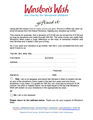 Gift Aid Donation Form