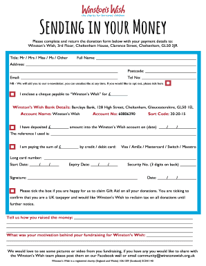 Winston's Wish Donation Form