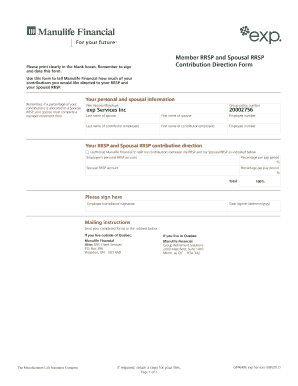 RRSP Contribution Direction Form