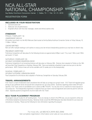 NCA All-Star National Championship Registration Form