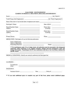 Youth Ministry Medical Treatment Consent Form