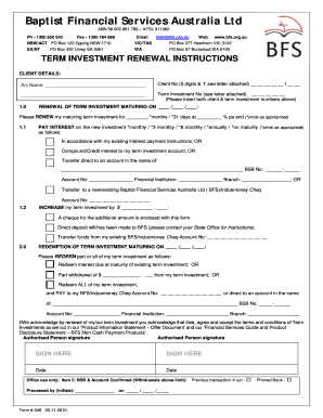 Term Investment Renewal Instructions