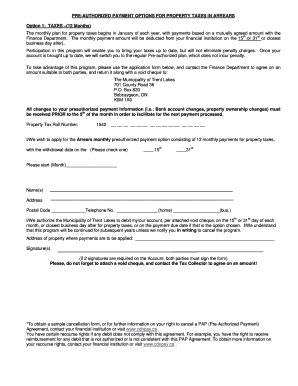 Property Tax Arrears Payment Application