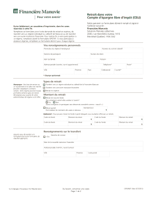 Retrait dans votre Compte d’épargne libre d’impôt (CELI)