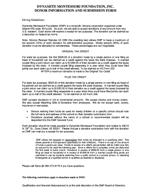 Arizona Donation Submission Form