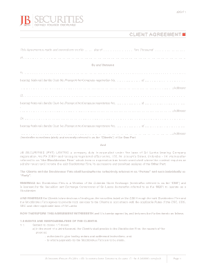 JB Securities Client Agreement