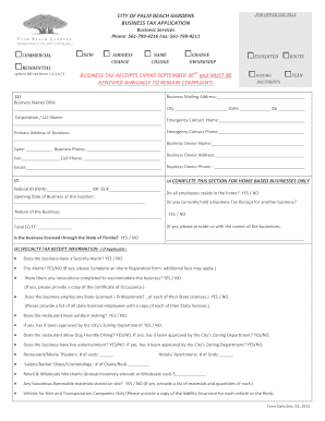 Home Based Business Tax Receipt Application