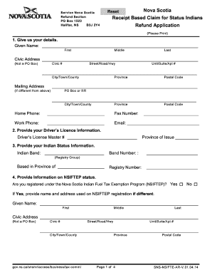 Nova Scotia Fuel Tax Refund Application