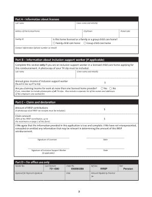 RRSP Contribution Reimbursement Application Form