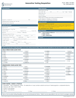 Innovative Testing Requisition Form