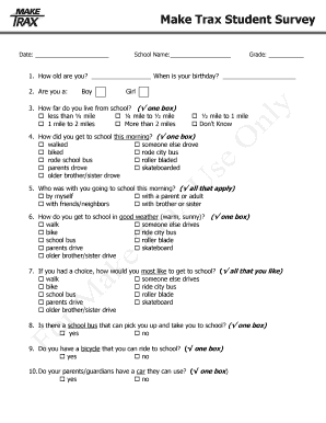 Make Trax Student Survey