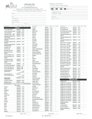 Girls Ministries Order Form