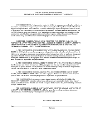 YMCA Liability Waiver Form