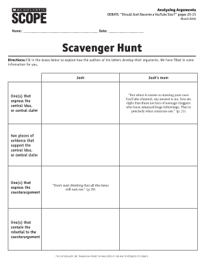 Debate Argument Analysis Worksheet