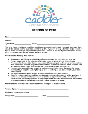 Pet Keeping Agreement