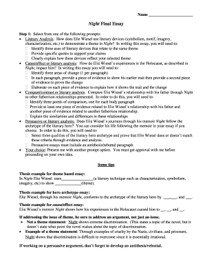 Night Final Essay Assignment