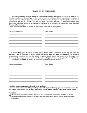 Transfer of Copyright Agreement