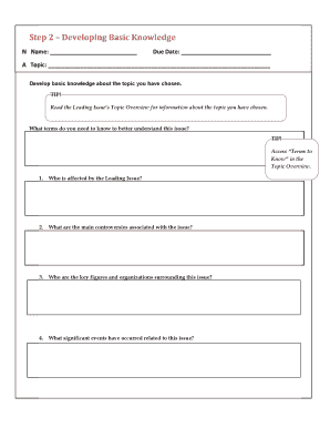 Basic Knowledge Development Form