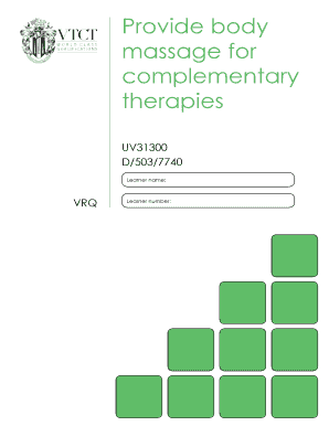 VTCT Body Massage for Complementary Therapies