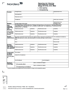 Nordea Two-Signature Authorization Form
