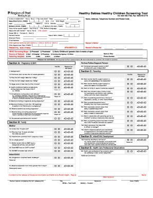 Healthy Babies Healthy Children Screening Tool