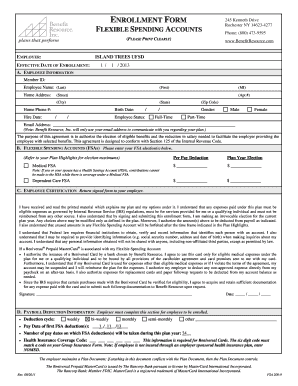 Employee Flexible Spending Account Enrollment Form