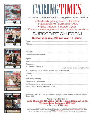 CaringTimes Subscription Form