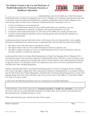 Patient Consent Form for Health Information Use