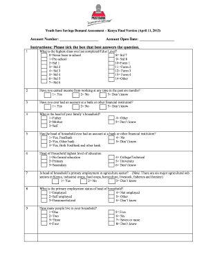 Youth Save Savings Demand Assessment Form