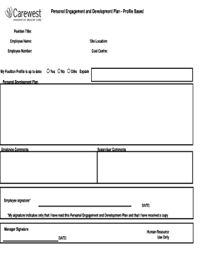 Employee Development Plan Form