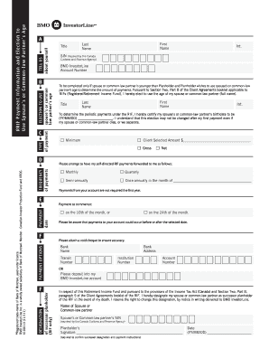 BMO InvestorLine RIF Payment Election Form