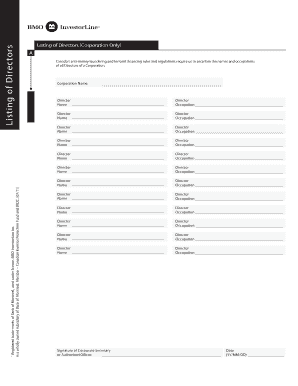Listing of Directors Form