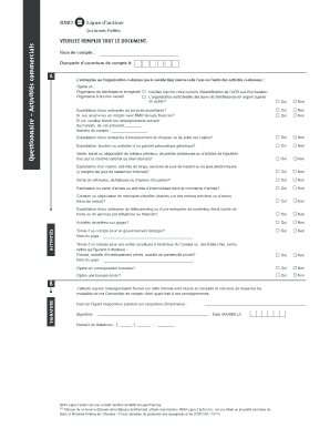 Formulaire d'ouverture de compte